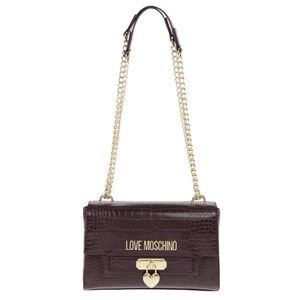 NWT MOSCHINO Croc Embossed Purple Shoulder Bag